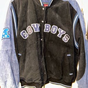 Vintage Dallas Cowboys letterman jacket in suede.